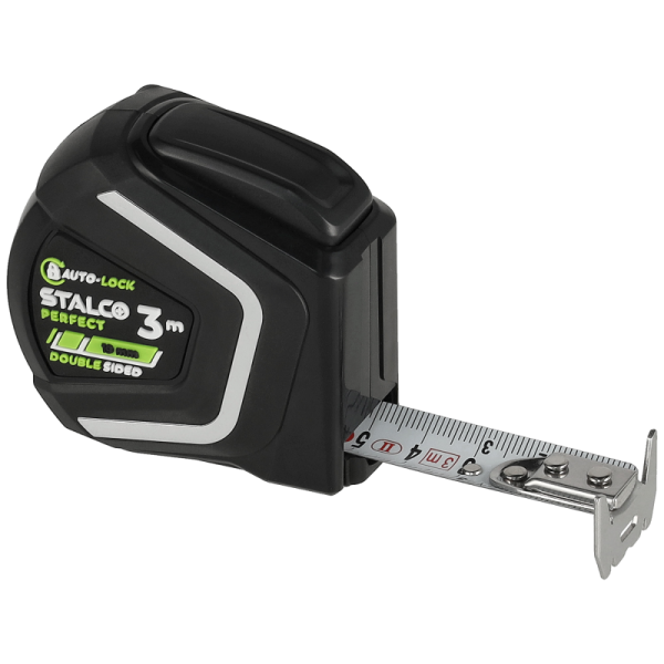 Zvinovací meter s autostop, 3 m x 19 mm, STALCO PERFECT