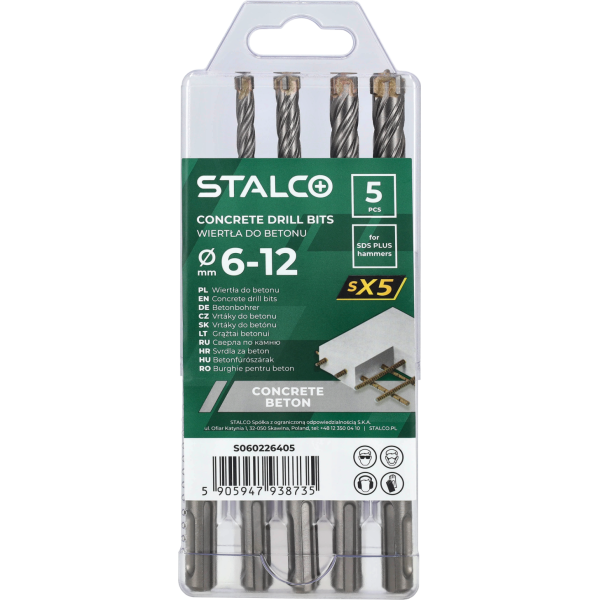 Vrtáky do betónu SX5 SDS+ - 6,0 - 12,0 mm , 5 kusov