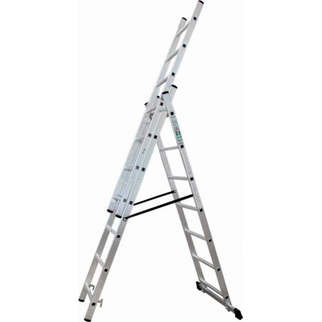 Rebrík priemyselný 150kg 3 diely x 9 priečok, 14,0 kg, 5292 mm