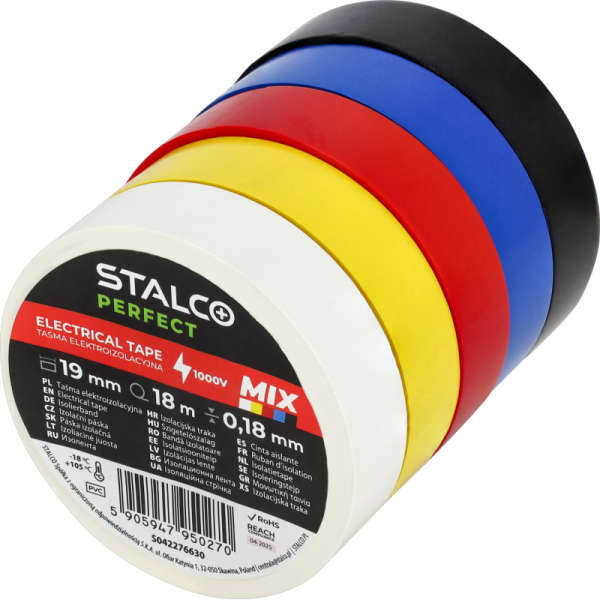 Izolačná PVC páska – 18 mm × 10 m – mix farieb