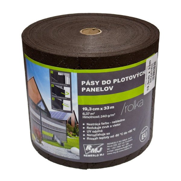 Pás do plotových panelov - Hnedý - Široký (19,3cm x 33m), RMJ