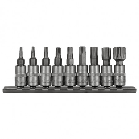 Sada bitov TORX , 1/4' , 9 ks, STALCO