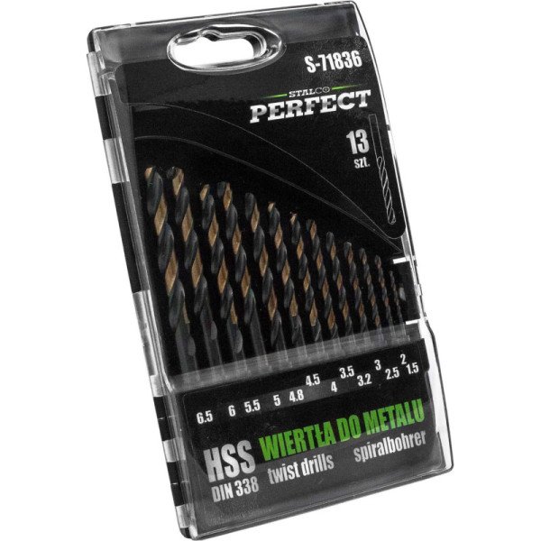 Vrták do kovu HSS Ø 1,5 - 6,5 mm , 13 prvkov, STALCO PERFECT