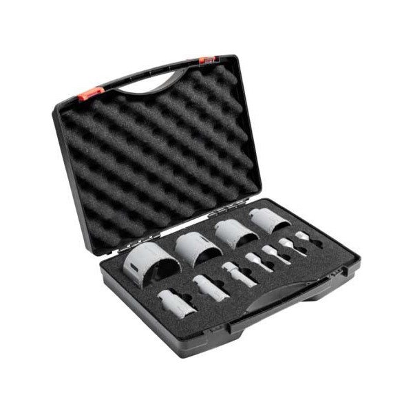 Sada korunkových diamantových vrtákov Ø 6,0 - 75,0 mm, max. 13000 rpm, 11 prvkov, STALCO PERFECT