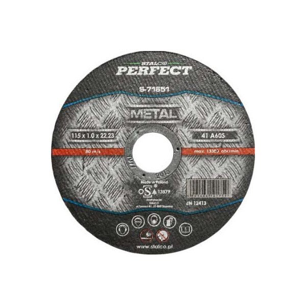 Kotúč rezný na kov vypuklý Ø 180 x 3,2 x 22, 23 mm, STALCO PERFECT