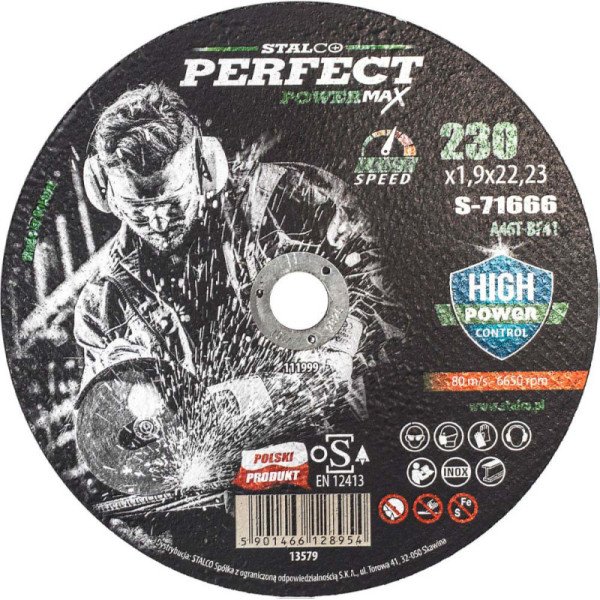 Kotúč rezný na kov - plochý Ø 230 x 1,9 x 22, 23 mm, STALCO PERFECT