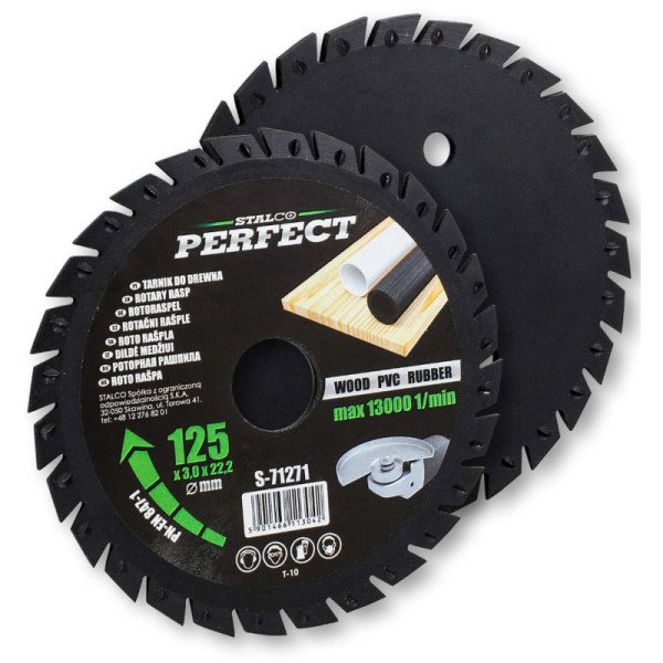 Kotúč rašpľový pílový zapustený pre uhlovú brúsku rašpľa - píla , Ø 125 x 22, 23 mm, STALCO PERFECT