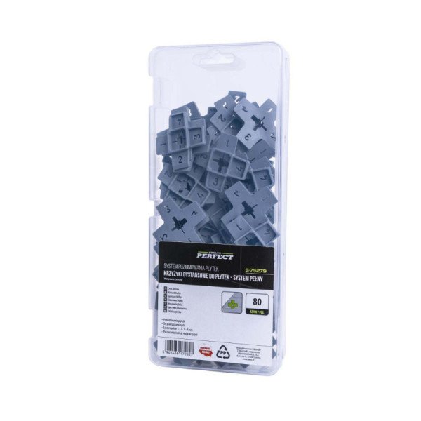 Škárovacie krížiky jednotný systém/plná škára, 80 ks, STALCO PERFECT