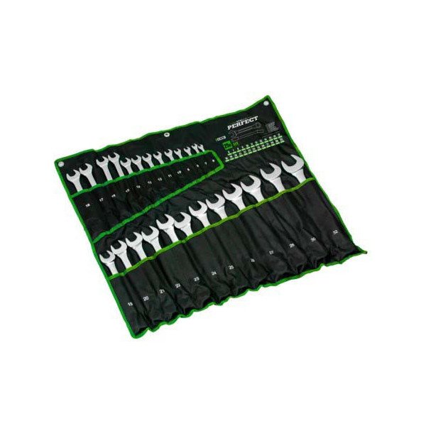 Kľúče ploché-očkové leštené 6 - 32 mm, 25 prvkov, STALCO PERFECT