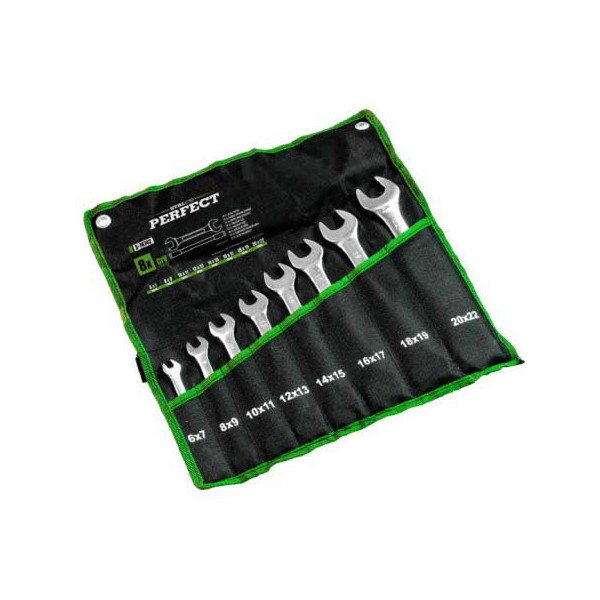 Kľúče ploché leštené 6 - 32 mm, 12 prvkov, STALCO PERFECT