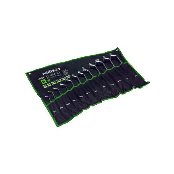 Kľúče ploché-očkové ohnuté 6 - 32 mm, 12 prvkov, STALCO PERFECT