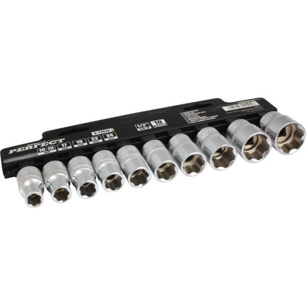 Sada nádstavcov 1/2", 10 - 24 mm, 10 prvkov, STALCO PERFECT
