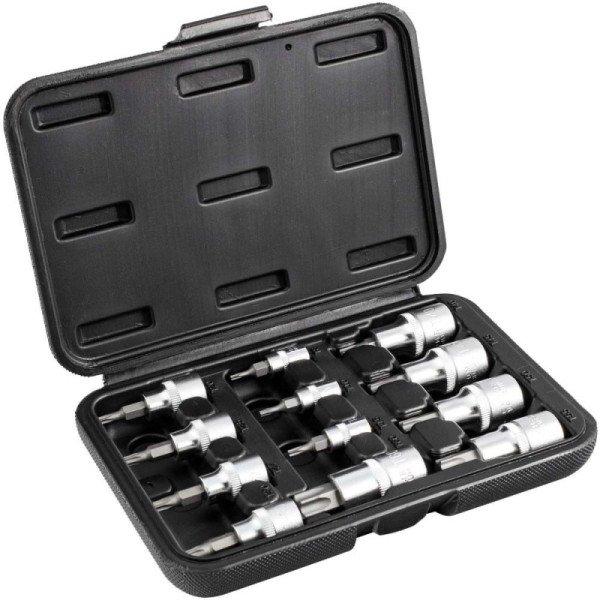 Sada nádstavcov TORX 1/2" + 1/4" + 3/8", 12 prvkov, STALCO PERFECT