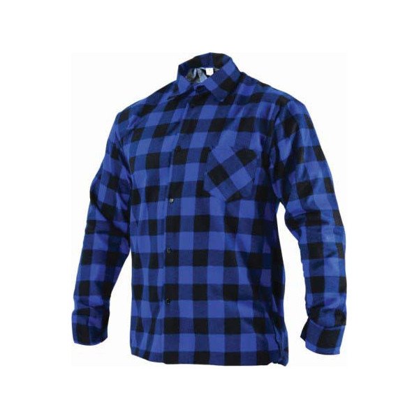 Košeľa flanelová M, modrá, STALCO