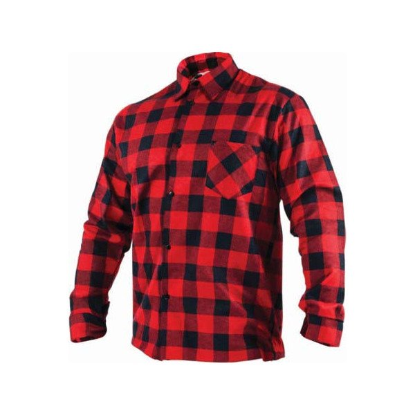 Košeľa flanelová XL, červená, STALCO