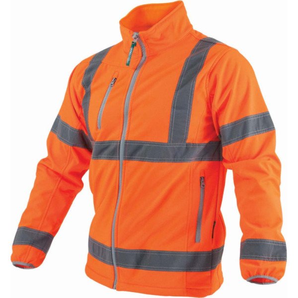 Reflexná softshellová bunda NEON - XXL, oranžová, STALCO