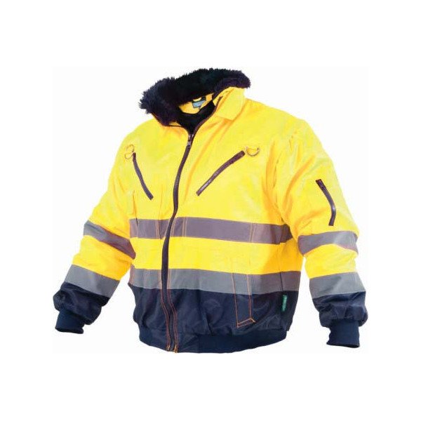 Pilotná bunda zateplená, multifunkčná 3v1 Hi - Vis - L žltá 1/10