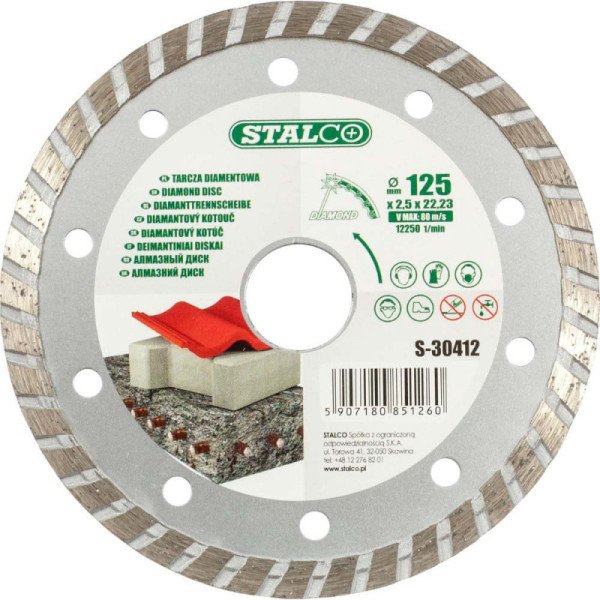 Diamantový kotúč turbo Ø180 x 2,6 x 22,23 mm, STALCO