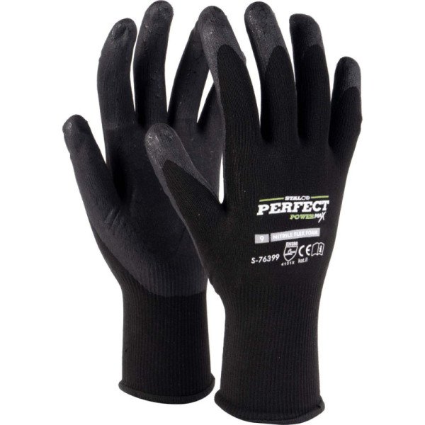 Rukavice nylonové Nitrile Flex Foam - 9, STALCO PERFECT