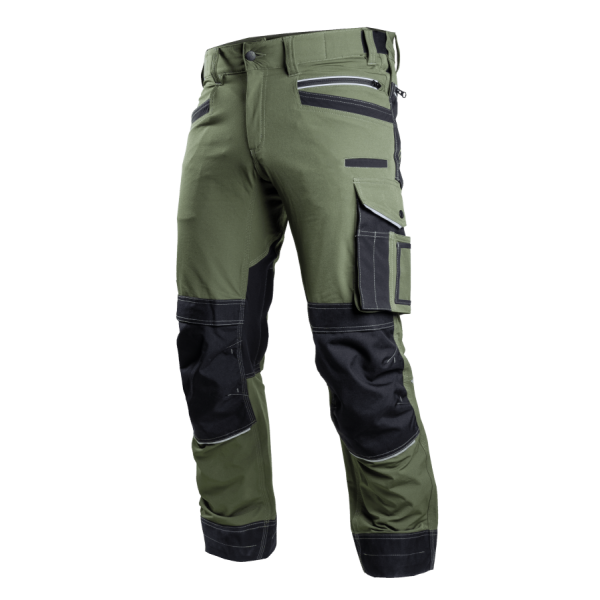 Pracovné nohavice do pásu Professional Stretch Line - S olivovo zelená
