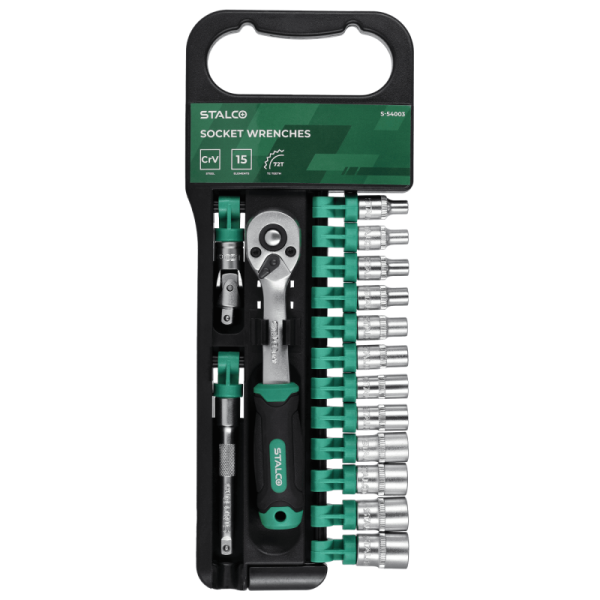 Račňa a hlavice 15ks  1/4'