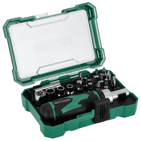 Sada bitov S2, 25mm so skrutkovačom, 19ks, STALCO