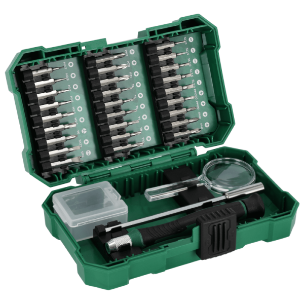 Sada presných bitov a príslušenstva, 31ks, STALCO