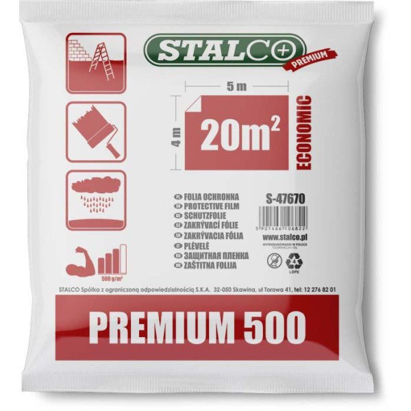 Zakrývacia fólia 4 x 5 m, LDPE, 500 g, STALCO