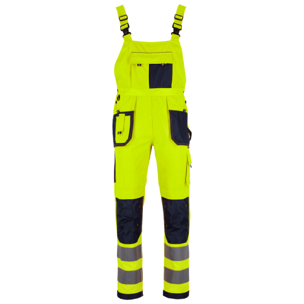 Montérkové nohavice s trakmi - BASIC NEON LINE žlté - XXL, STALCO