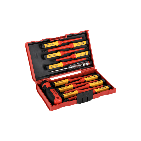 Sada elektrikárskych skrutkovačov 13 kusov , CRV, STEEL, 1000V, STALCO