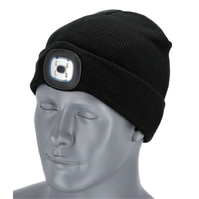 Čiapka na zimu čierna s LED...